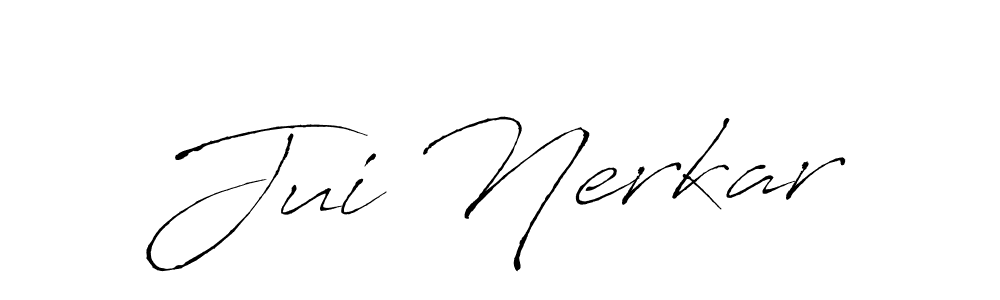 You should practise on your own different ways (Antro_Vectra) to write your name (Jui Nerkar) in signature. don't let someone else do it for you. Jui Nerkar signature style 6 images and pictures png