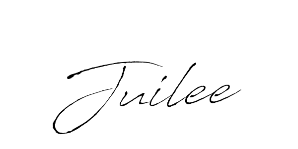 Juilee stylish signature style. Best Handwritten Sign (Antro_Vectra) for my name. Handwritten Signature Collection Ideas for my name Juilee. Juilee signature style 6 images and pictures png
