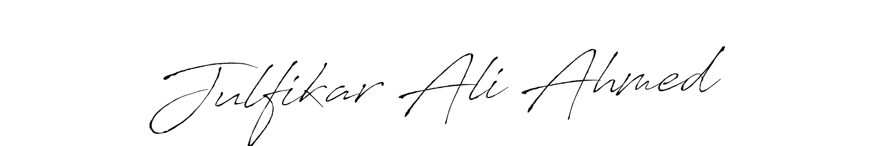 How to make Julfikar Ali Ahmed name signature. Use Antro_Vectra style for creating short signs online. This is the latest handwritten sign. Julfikar Ali Ahmed signature style 6 images and pictures png
