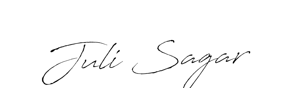 How to make Juli Sagar name signature. Use Antro_Vectra style for creating short signs online. This is the latest handwritten sign. Juli Sagar signature style 6 images and pictures png