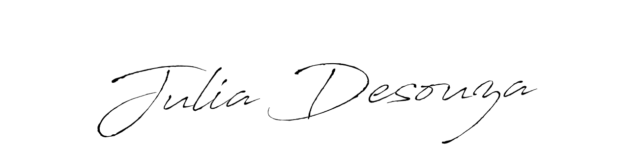 How to make Julia Desouza name signature. Use Antro_Vectra style for creating short signs online. This is the latest handwritten sign. Julia Desouza signature style 6 images and pictures png