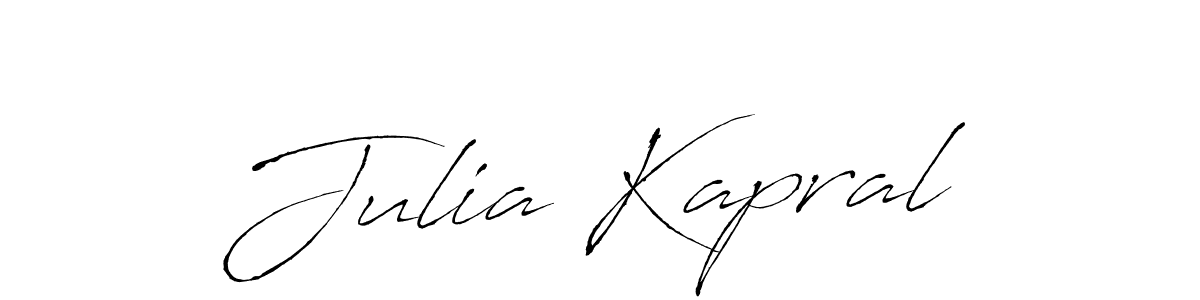 How to make Julia Kapral name signature. Use Antro_Vectra style for creating short signs online. This is the latest handwritten sign. Julia Kapral signature style 6 images and pictures png