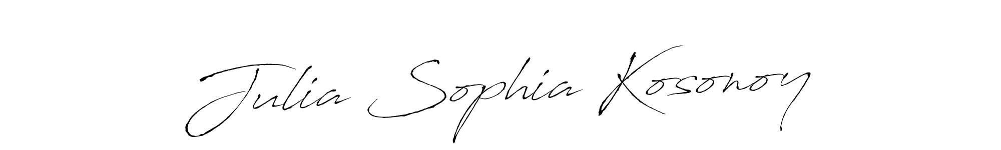 Make a short Julia Sophia Kosonoy signature style. Manage your documents anywhere anytime using Antro_Vectra. Create and add eSignatures, submit forms, share and send files easily. Julia Sophia Kosonoy signature style 6 images and pictures png