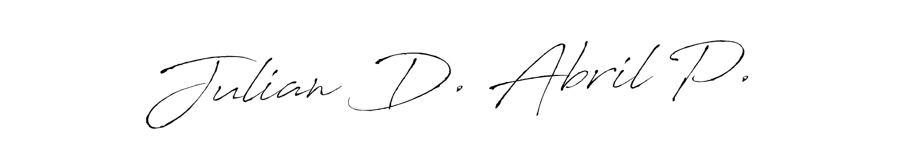 Also You can easily find your signature by using the search form. We will create Julian D. Abril P. name handwritten signature images for you free of cost using Antro_Vectra sign style. Julian D. Abril P. signature style 6 images and pictures png