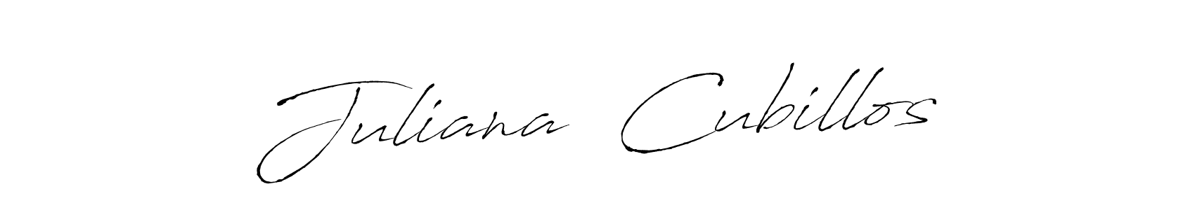 How to make Juliana  Cubillos signature? Antro_Vectra is a professional autograph style. Create handwritten signature for Juliana  Cubillos name. Juliana  Cubillos signature style 6 images and pictures png