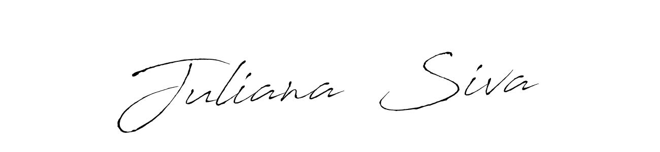 The best way (Antro_Vectra) to make a short signature is to pick only two or three words in your name. The name Juliana  Siva include a total of six letters. For converting this name. Juliana  Siva signature style 6 images and pictures png