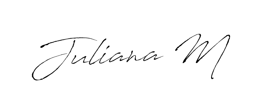 Juliana M stylish signature style. Best Handwritten Sign (Antro_Vectra) for my name. Handwritten Signature Collection Ideas for my name Juliana M. Juliana M signature style 6 images and pictures png