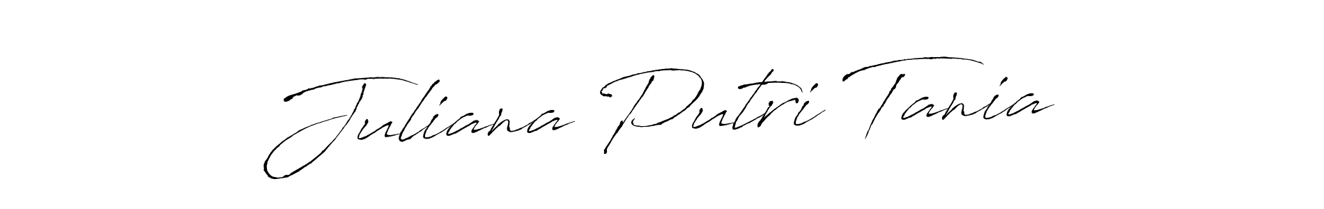 Create a beautiful signature design for name Juliana Putri Tania. With this signature (Antro_Vectra) fonts, you can make a handwritten signature for free. Juliana Putri Tania signature style 6 images and pictures png