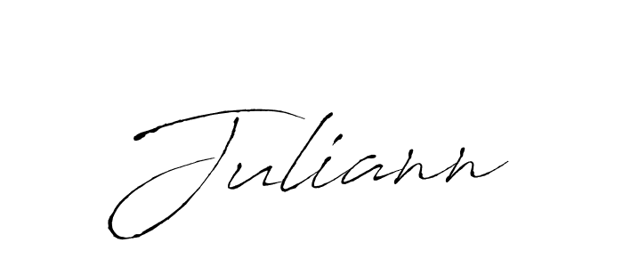 Design your own signature with our free online signature maker. With this signature software, you can create a handwritten (Antro_Vectra) signature for name Juliann. Juliann signature style 6 images and pictures png