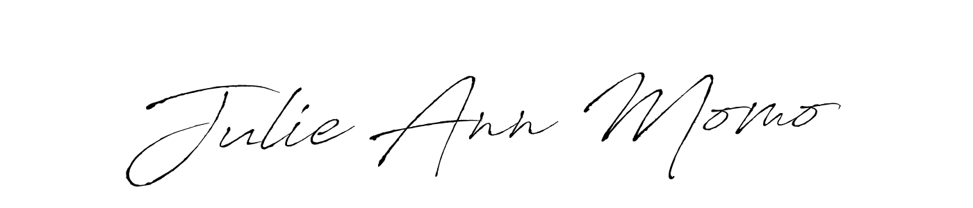 The best way (Antro_Vectra) to make a short signature is to pick only two or three words in your name. The name Julie Ann Momo include a total of six letters. For converting this name. Julie Ann Momo signature style 6 images and pictures png
