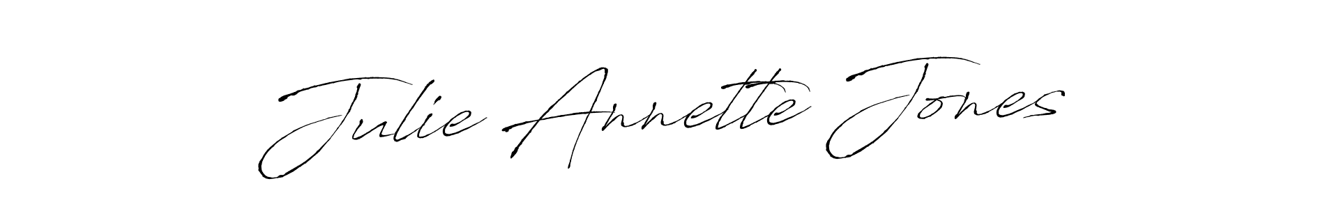 How to make Julie Annette Jones name signature. Use Antro_Vectra style for creating short signs online. This is the latest handwritten sign. Julie Annette Jones signature style 6 images and pictures png