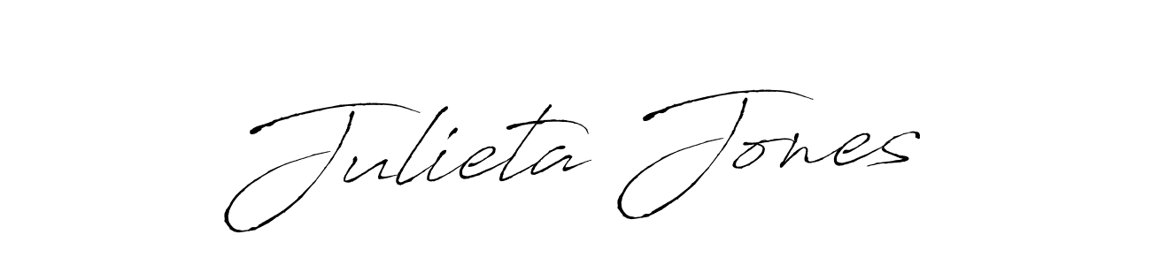 Design your own signature with our free online signature maker. With this signature software, you can create a handwritten (Antro_Vectra) signature for name Julieta Jones. Julieta Jones signature style 6 images and pictures png