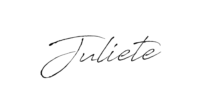 Juliete stylish signature style. Best Handwritten Sign (Antro_Vectra) for my name. Handwritten Signature Collection Ideas for my name Juliete. Juliete signature style 6 images and pictures png