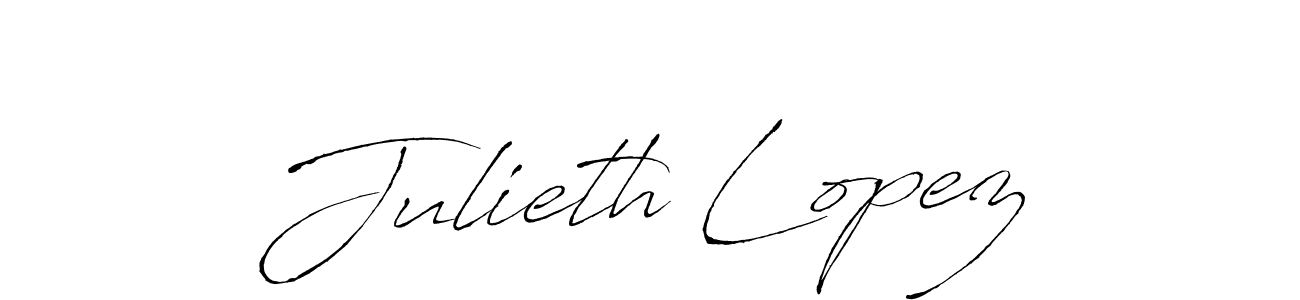 Design your own signature with our free online signature maker. With this signature software, you can create a handwritten (Antro_Vectra) signature for name Julieth Lopez. Julieth Lopez signature style 6 images and pictures png