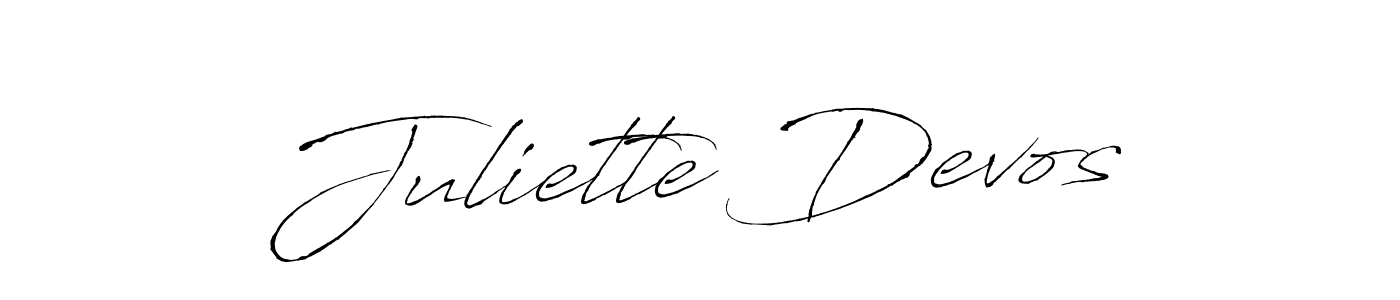 How to make Juliette Devos name signature. Use Antro_Vectra style for creating short signs online. This is the latest handwritten sign. Juliette Devos signature style 6 images and pictures png