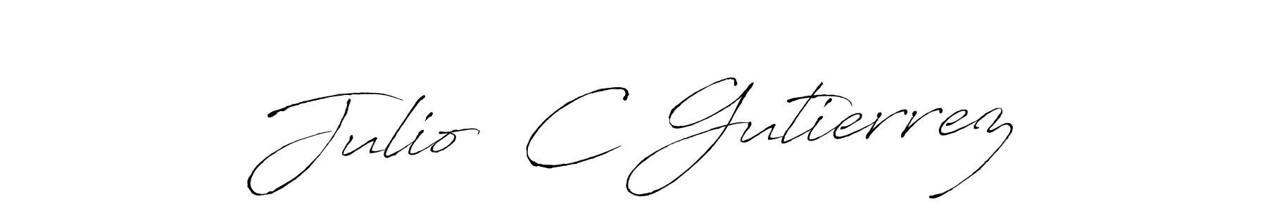 Julio  C Gutierrez stylish signature style. Best Handwritten Sign (Antro_Vectra) for my name. Handwritten Signature Collection Ideas for my name Julio  C Gutierrez. Julio  C Gutierrez signature style 6 images and pictures png