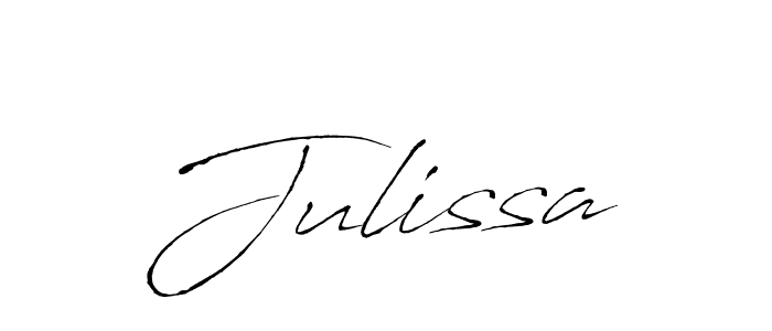 Design your own signature with our free online signature maker. With this signature software, you can create a handwritten (Antro_Vectra) signature for name Julissa. Julissa signature style 6 images and pictures png