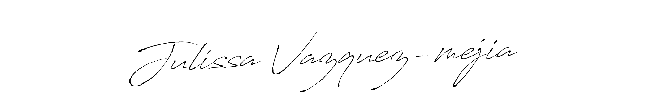 Make a beautiful signature design for name Julissa Vazquez-mejia. With this signature (Antro_Vectra) style, you can create a handwritten signature for free. Julissa Vazquez-mejia signature style 6 images and pictures png