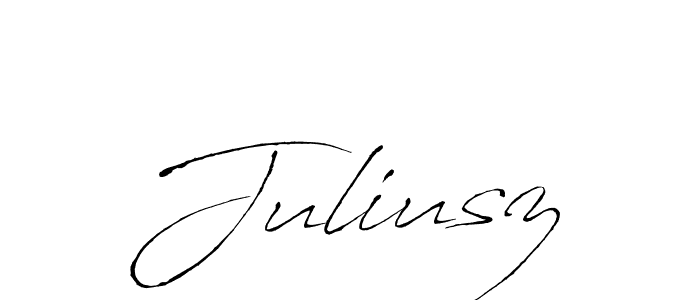 Make a beautiful signature design for name Juliusz. With this signature (Antro_Vectra) style, you can create a handwritten signature for free. Juliusz signature style 6 images and pictures png