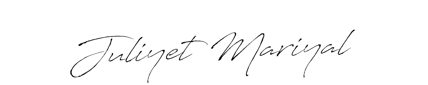 How to make Juliyet Mariyal name signature. Use Antro_Vectra style for creating short signs online. This is the latest handwritten sign. Juliyet Mariyal signature style 6 images and pictures png