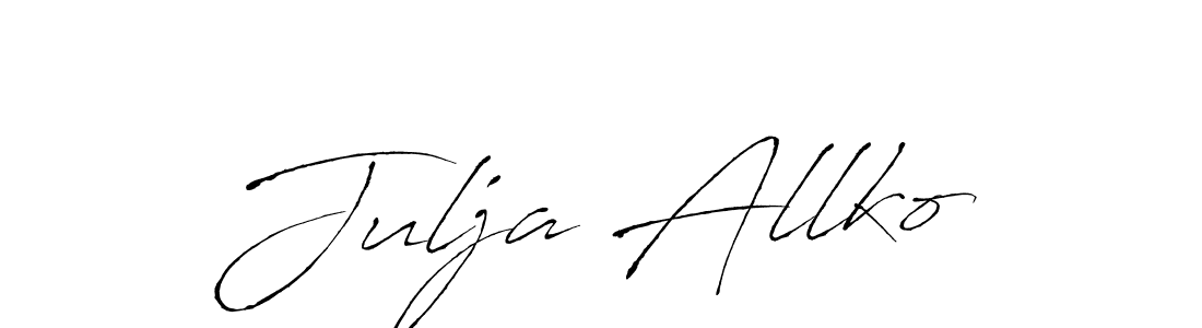 How to make Julja Allko signature? Antro_Vectra is a professional autograph style. Create handwritten signature for Julja Allko name. Julja Allko signature style 6 images and pictures png