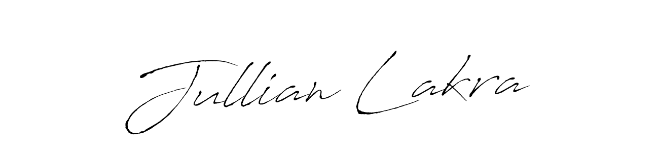 if you are searching for the best signature style for your name Jullian Lakra. so please give up your signature search. here we have designed multiple signature styles  using Antro_Vectra. Jullian Lakra signature style 6 images and pictures png