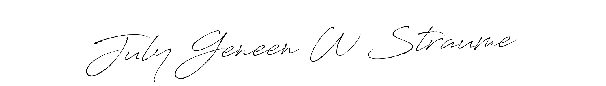 if you are searching for the best signature style for your name July Geneen W Straume. so please give up your signature search. here we have designed multiple signature styles  using Antro_Vectra. July Geneen W Straume signature style 6 images and pictures png