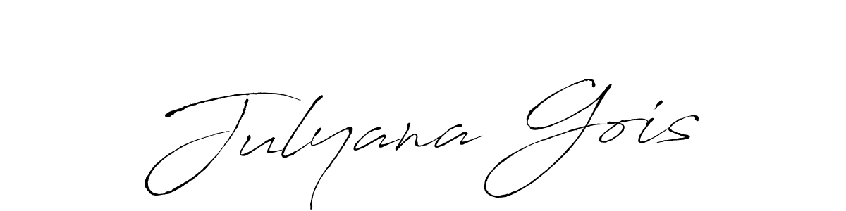 The best way (Antro_Vectra) to make a short signature is to pick only two or three words in your name. The name Julyana Gois include a total of six letters. For converting this name. Julyana Gois signature style 6 images and pictures png