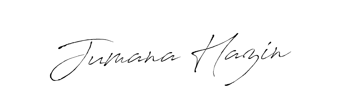 The best way (Antro_Vectra) to make a short signature is to pick only two or three words in your name. The name Jumana Hazin include a total of six letters. For converting this name. Jumana Hazin signature style 6 images and pictures png