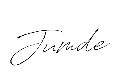Make a beautiful signature design for name Jumde. With this signature (Antro_Vectra) style, you can create a handwritten signature for free. Jumde signature style 6 images and pictures png