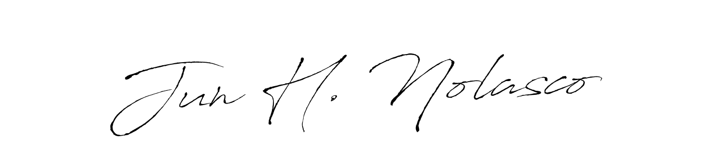 Also we have Jun H. Nolasco name is the best signature style. Create professional handwritten signature collection using Antro_Vectra autograph style. Jun H. Nolasco signature style 6 images and pictures png