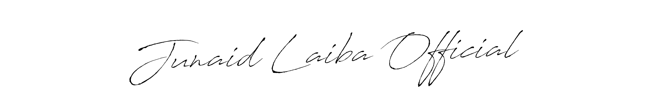 How to make Junaid Laiba Official name signature. Use Antro_Vectra style for creating short signs online. This is the latest handwritten sign. Junaid Laiba Official signature style 6 images and pictures png