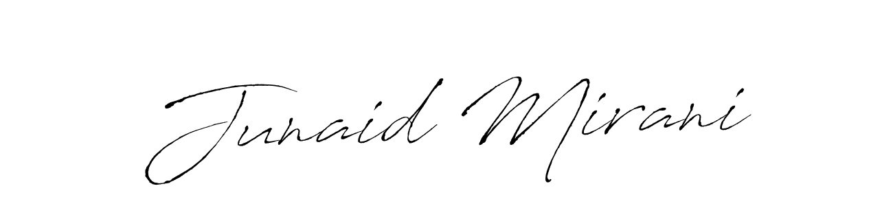 Junaid Mirani stylish signature style. Best Handwritten Sign (Antro_Vectra) for my name. Handwritten Signature Collection Ideas for my name Junaid Mirani. Junaid Mirani signature style 6 images and pictures png