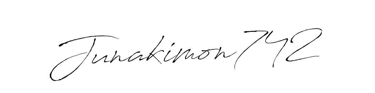 How to make Junakimon742 name signature. Use Antro_Vectra style for creating short signs online. This is the latest handwritten sign. Junakimon742 signature style 6 images and pictures png