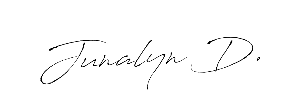 The best way (Antro_Vectra) to make a short signature is to pick only two or three words in your name. The name Junalyn D. include a total of six letters. For converting this name. Junalyn D. signature style 6 images and pictures png