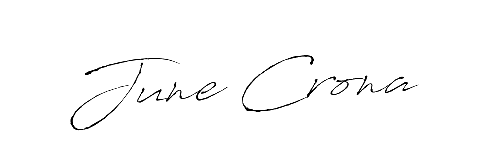 Make a beautiful signature design for name June Crona. With this signature (Antro_Vectra) style, you can create a handwritten signature for free. June Crona signature style 6 images and pictures png