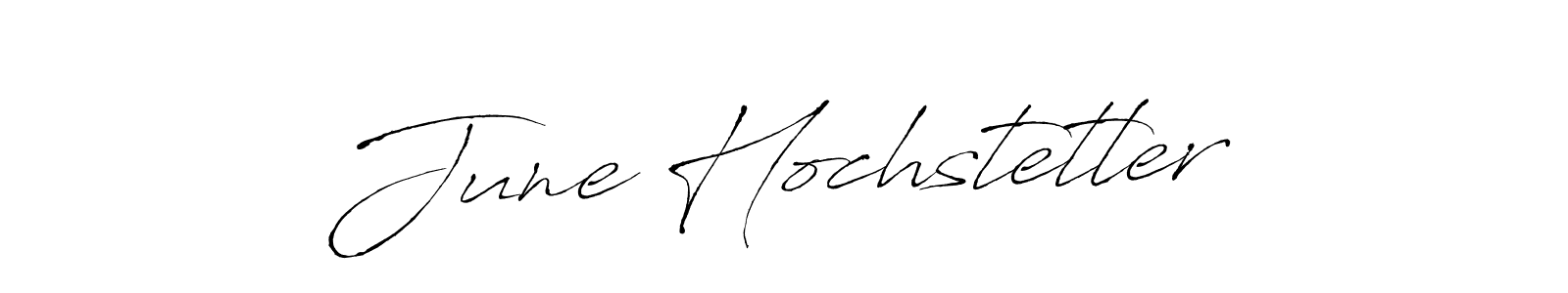 How to make June Hochstetler name signature. Use Antro_Vectra style for creating short signs online. This is the latest handwritten sign. June Hochstetler signature style 6 images and pictures png