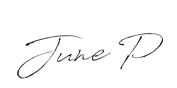 How to make June P signature? Antro_Vectra is a professional autograph style. Create handwritten signature for June P name. June P signature style 6 images and pictures png