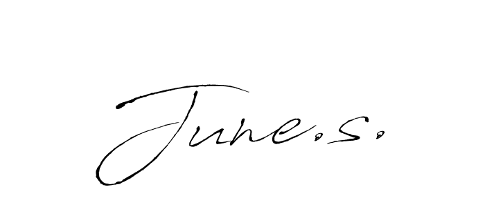 Make a beautiful signature design for name June.s.. With this signature (Antro_Vectra) style, you can create a handwritten signature for free. June.s. signature style 6 images and pictures png