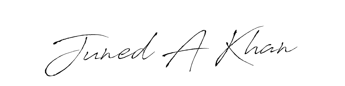 Create a beautiful signature design for name Juned A Khan. With this signature (Antro_Vectra) fonts, you can make a handwritten signature for free. Juned A Khan signature style 6 images and pictures png