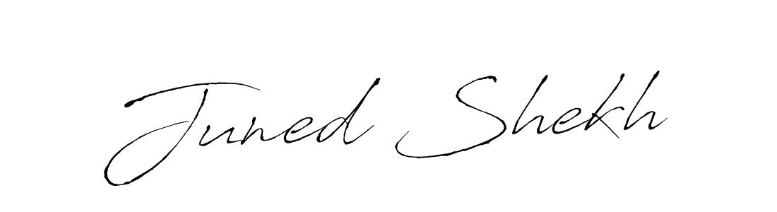 Use a signature maker to create a handwritten signature online. With this signature software, you can design (Antro_Vectra) your own signature for name Juned Shekh. Juned Shekh signature style 6 images and pictures png