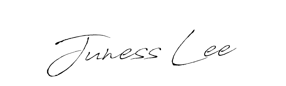 You should practise on your own different ways (Antro_Vectra) to write your name (Juness Lee) in signature. don't let someone else do it for you. Juness Lee signature style 6 images and pictures png