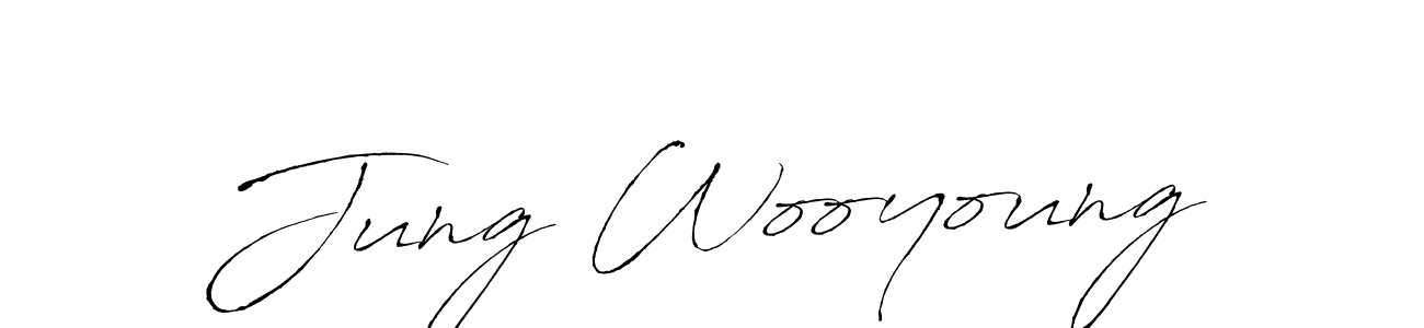 Make a beautiful signature design for name Jung Wooyoung. With this signature (Antro_Vectra) style, you can create a handwritten signature for free. Jung Wooyoung signature style 6 images and pictures png