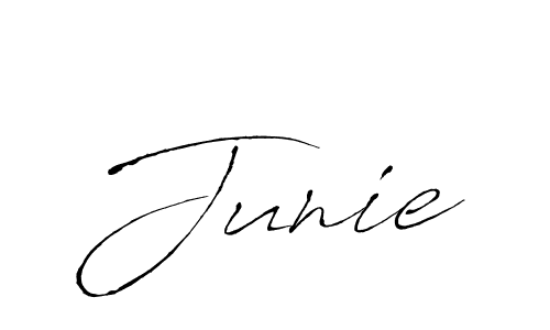 Antro_Vectra is a professional signature style that is perfect for those who want to add a touch of class to their signature. It is also a great choice for those who want to make their signature more unique. Get Junie name to fancy signature for free. Junie signature style 6 images and pictures png