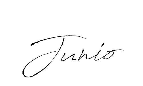 Antro_Vectra is a professional signature style that is perfect for those who want to add a touch of class to their signature. It is also a great choice for those who want to make their signature more unique. Get Junio name to fancy signature for free. Junio signature style 6 images and pictures png