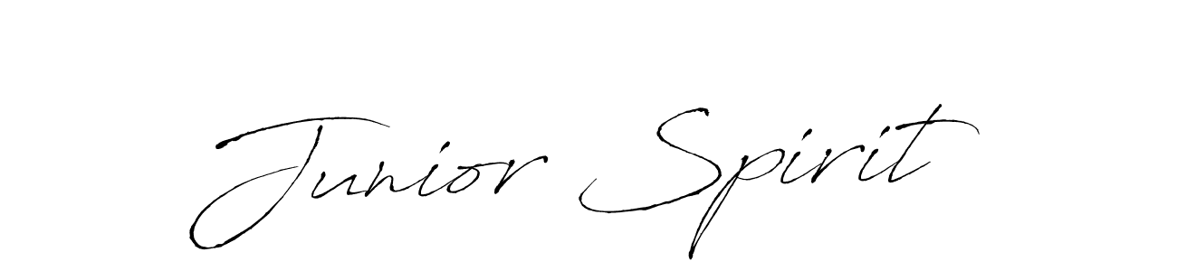 Make a beautiful signature design for name Junior Spirit. With this signature (Antro_Vectra) style, you can create a handwritten signature for free. Junior Spirit signature style 6 images and pictures png