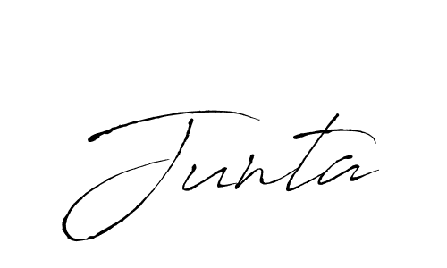Design your own signature with our free online signature maker. With this signature software, you can create a handwritten (Antro_Vectra) signature for name Junta. Junta signature style 6 images and pictures png