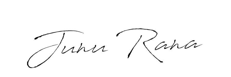 Make a beautiful signature design for name Junu Rana. With this signature (Antro_Vectra) style, you can create a handwritten signature for free. Junu Rana signature style 6 images and pictures png