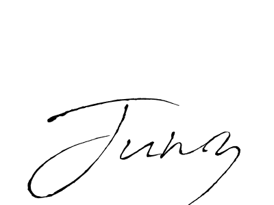 Design your own signature with our free online signature maker. With this signature software, you can create a handwritten (Antro_Vectra) signature for name Junz. Junz signature style 6 images and pictures png