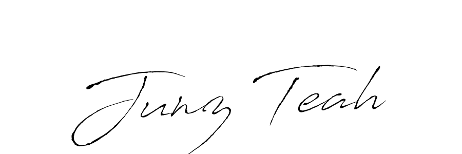 Create a beautiful signature design for name Junz Teah. With this signature (Antro_Vectra) fonts, you can make a handwritten signature for free. Junz Teah signature style 6 images and pictures png